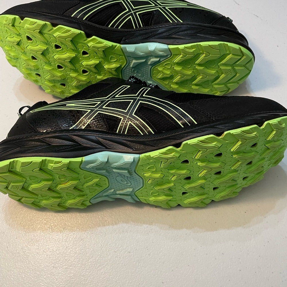 Asics Black and Neon Green Athletic Size 12 Shoes SB-BB - Picture 11 of 12